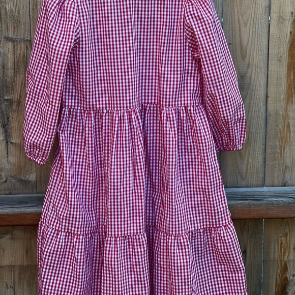 Little English Tiered Midi Red Gingham Dress - Picture 9 of 9
